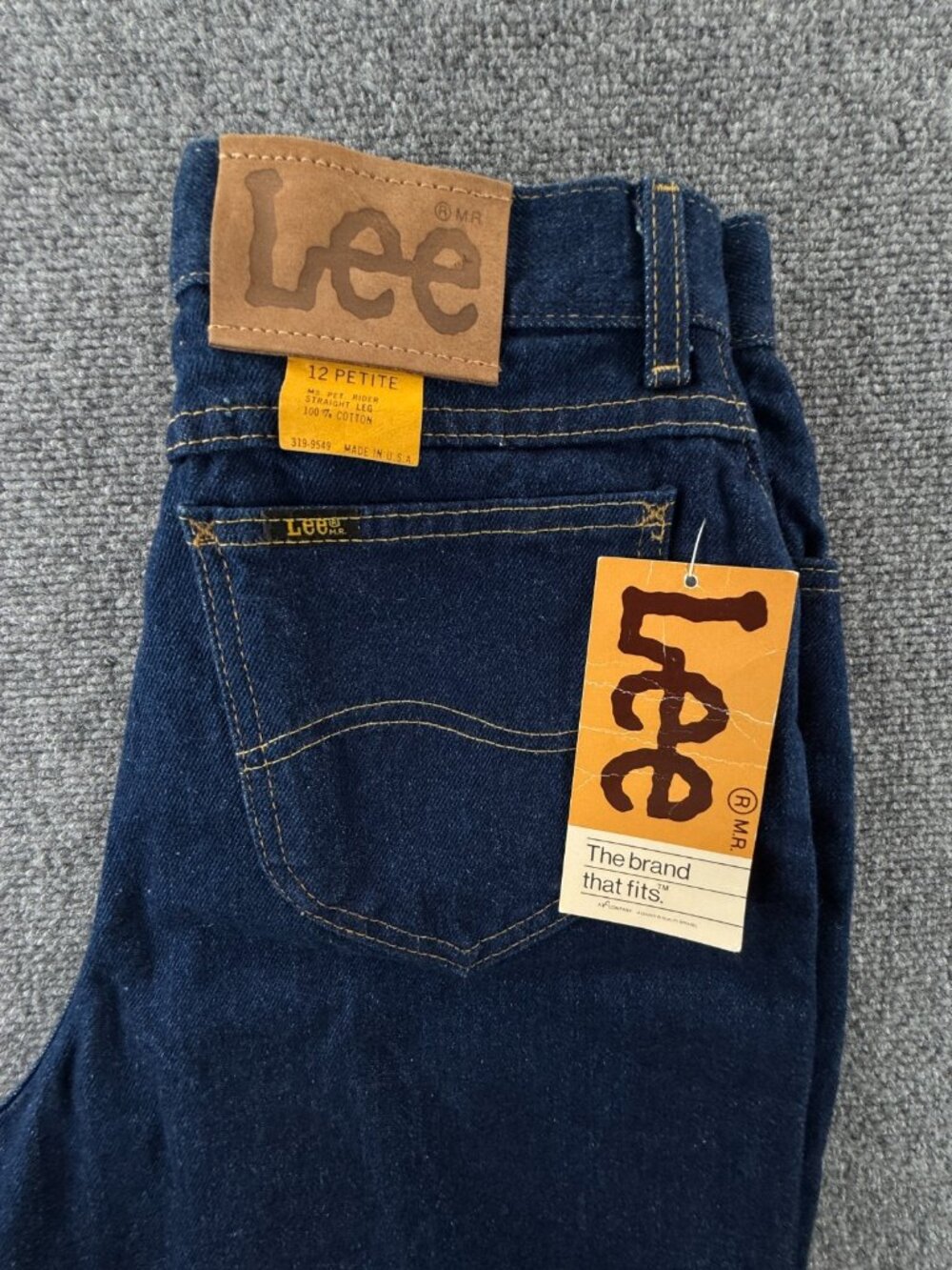 VTG NOS Lee Denim Jeans Dark Wash Ms. Petite 12 Rider USA All Cotton ACTL 27X29
